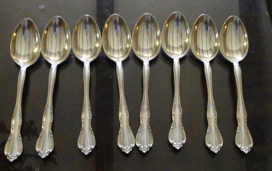 8 GORHAM STERLING SILVER SPOONS  246 GRAMS