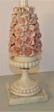 VINTAGE PORCELAIN BOUDOIR LAMP CAPIDOMONTE
