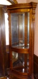 CURVED GLASS CORNER CURIO
