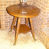 OAK CENTER TABLE WIITH METAL BALL & CLAW FEET