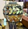 ART DECO STAINED GLASS HANGING LAMP