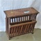 WALNUT MAGAZINE RACK WITH BRASS INLAY