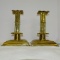 PAIR MOTTAHEDEH BRASS SQUARE CANDLEHOLDERS