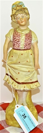 COUNTRY CURTSY PORCELAIN FIGURINE 12 1/2" TALL
