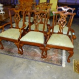 8 CHIPPENDALE DINING CHAIRS 2 W/ARMS
