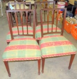SET OF 4 EARLY AMERICAN STRAIGHT BACK CHAIRS