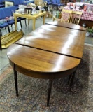 EARLY MAHOGANY DROPLEAF TABLE WITH 2 DEMILINE ENDS