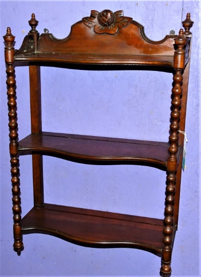 VICTORIAN MAHOGANY WALL SHELF 17 X 24