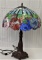 METAL BASE TIFFANY STYLE LAMP PLASTIC SHADE
