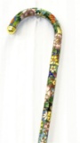 CLOISONNE & BRASS WALKING CANE 3 SECTIONS