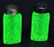 URANIUM GLASS SALT & PEPPER SHAKERS