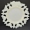 MILK GLASS DECORATIVE PLATE WITH FLAG