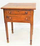 EARLY TWO DRAWER CHERRY TABLE CIRCA 1800's