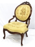 VICTORIAN LADIES CHAIR WITH NEEDLE POINT