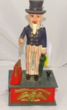 UNCLE SAM MECHANICAL BANK PLASTIC