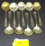 STERLING REED & BARTON 9 SOUP SPOONS 345grams