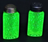 URANIUM GLASS SALT & PEPPER SHAKERS