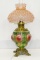 HIGHLY DECORATED OIL LAMP W/GLOBE