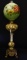 TALL BANQUET LAMP HAND PAINTED SHADE BRASS BASE