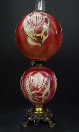 GWTW HAND PAINTED OIL LAMP