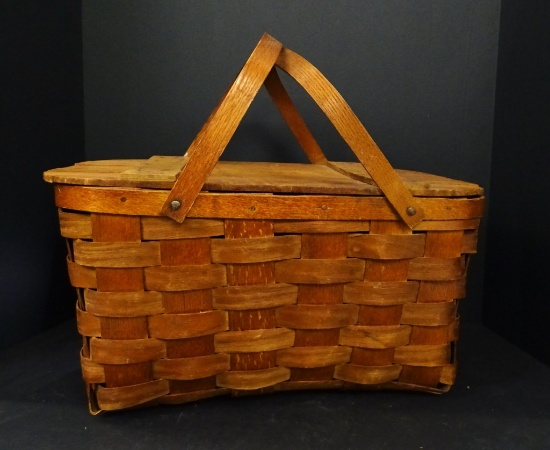 SPLIT WOOD PICNIC BASKET