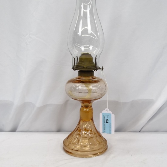 1900'S PINK KEROSENE OIL LAMP