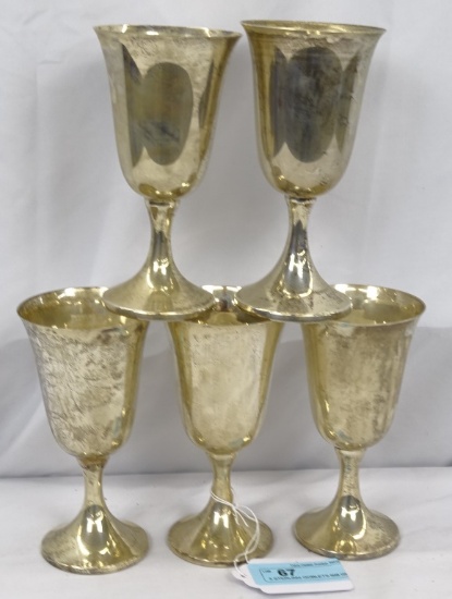 5 STERLING GOBLETS 608 GRAMS