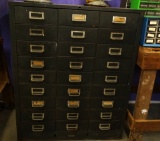 METAL CABINET WITH 27 DRAWERS, FULL OF TOOLS/PARTSK