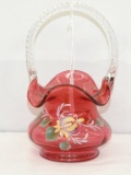 FENTON HAND PAINTED BASKET