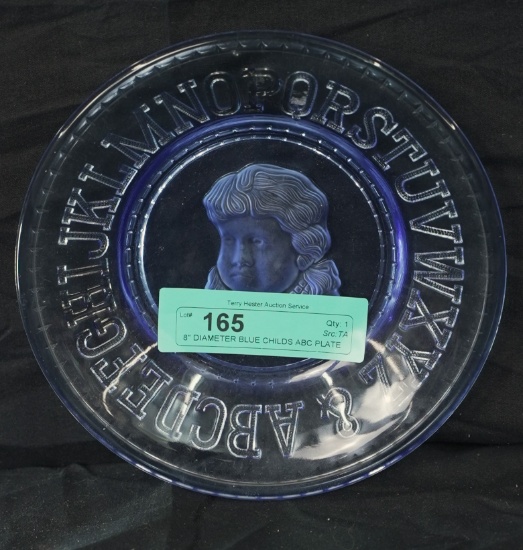 8" DIAMETER BLUE CHILDS ABC PLATE