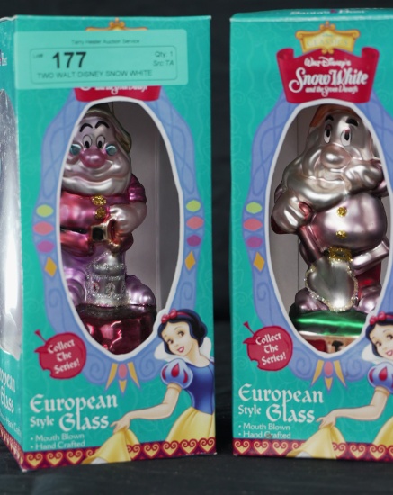 TWO WALT DISNEY SNOW WHITE ORNAMENTS