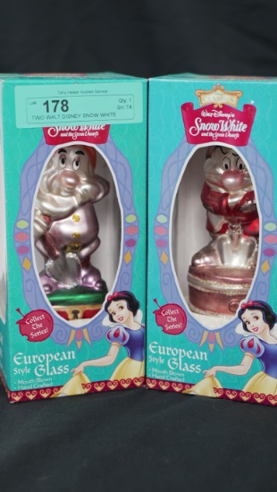 TWO WALT DISNEY SNOW WHITE ORNAMENTS