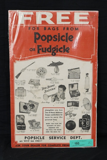 VINTAGE POPSICLE PRIZE ADVERTISEMENT