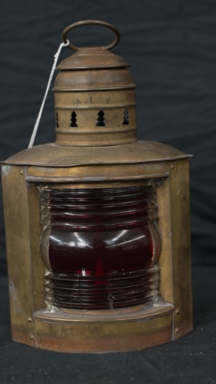RED BRASS SHIPS LANTERN