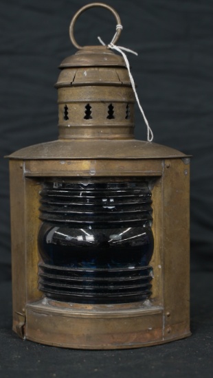 BLUE BRASS SHIPS LANTERN