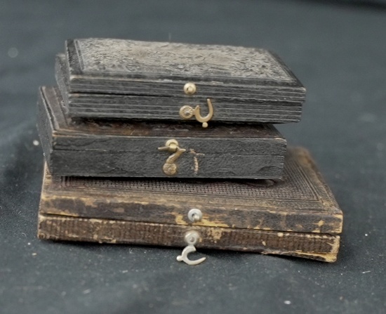 LOT OF 3 DAGUERREOTYPES CASES NEED REPAIRS