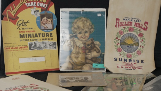 VINTAGE LOT OF ADVERTISING,PHOTO & FLOWER BAGS NICE VINTAGE LOT