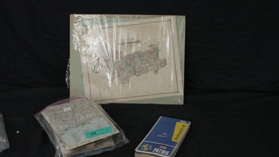 LARGE LOT OF MAPS FOREIGN AND DOMESTIC