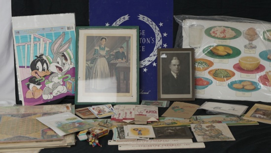 LARGE LOT OF ADVERTISING PHOTOS, POSTCARDS, ETC.