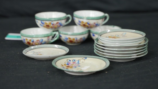 LOT OF JAPAN LUSTREWARE CUPS & SAUCERS