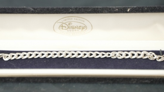 VINTAGE DISNEY STERLING SILVER CHARM BRACELET