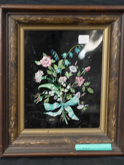 HOBET FOIL PAINTING WITH NICE WALNUT FRAME 12X14X2.5