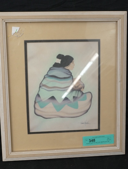 DIANA MARTIN NATIVE AMERICAN ART DECO 13.5X15.5