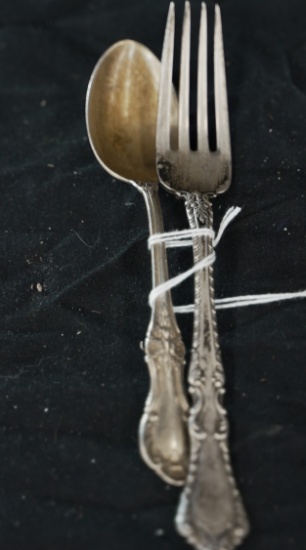 STERLING SILVER SPOON & FORK 76 GRAMS