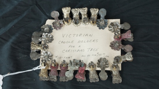LOT OF 22 VICTORIAN CANDLE HOLDERS FOR TREE