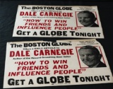 TWO VINTAGE DALE CARNEGIE WINDOW SIGNS