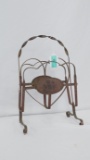 VINTAGE WROUGHT IRON MAGAZINE RACK