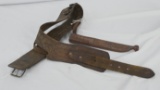 LEATHER GUN BELT AND KNIFE SHEATHS