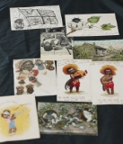 VINTAGE LOT OF BLACK AMERICANA POSTCARDS,ETC