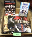 LARGE BOX LOT OF DVD'S AND VHS MOVIES